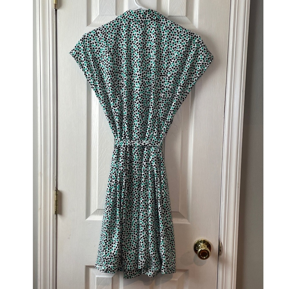 PopSugar Green Black Tulip Floral Shirt Dress Button Front Belted Pockets‎ M NEW - Picture 7 of 16